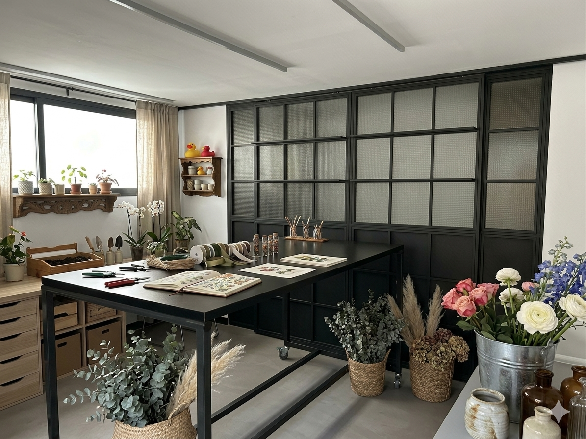 Taller de flores y manualidades en espacio creativo VenyHaz